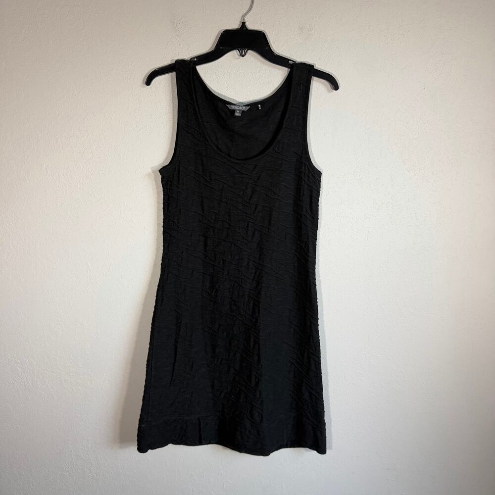 Toad&Co Black Samba Wave Textured Organic Cotton Blend Tank Dress Womens M